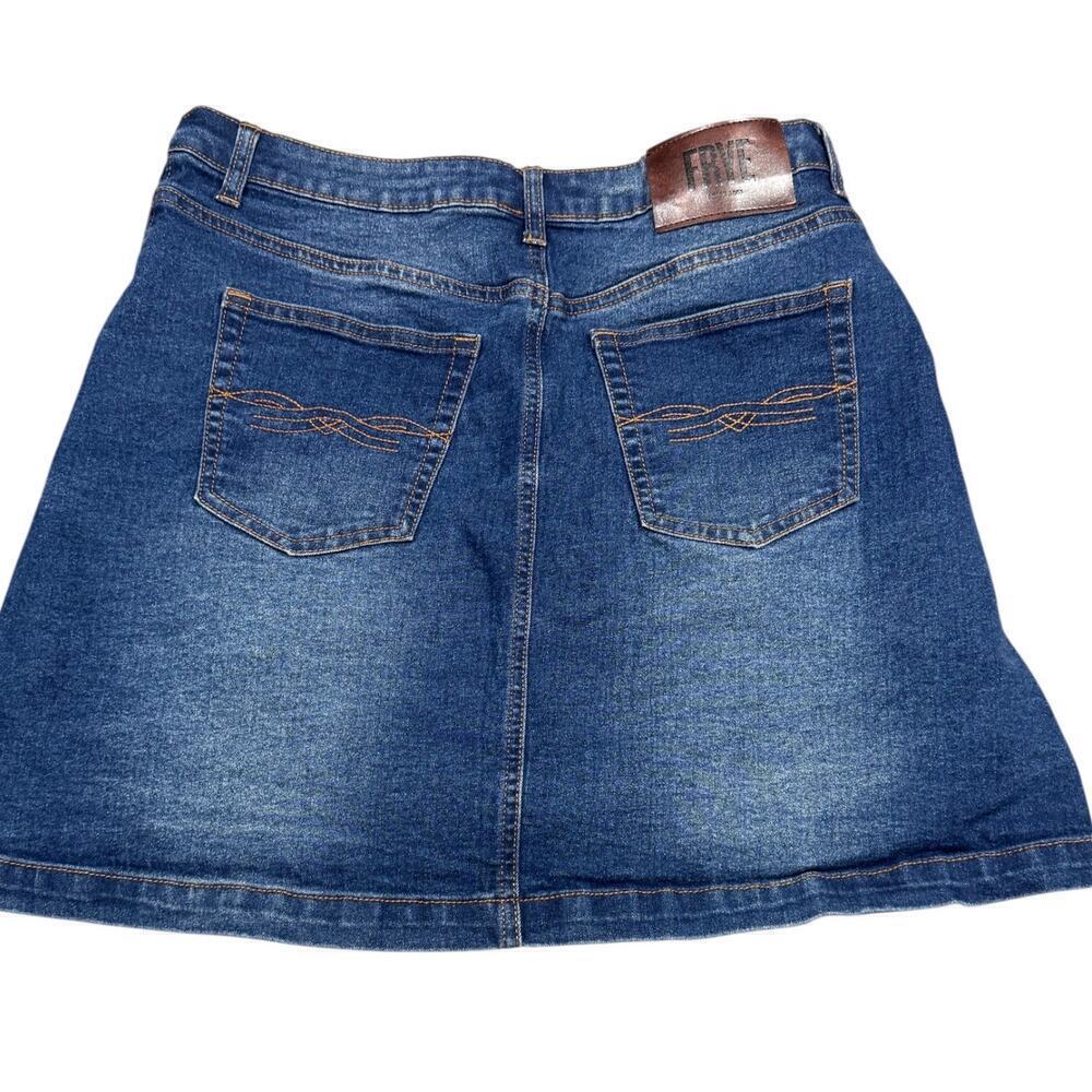 FRYE Denim Button Front A-Line Skirt Size 14W - Picture 6 of 7
